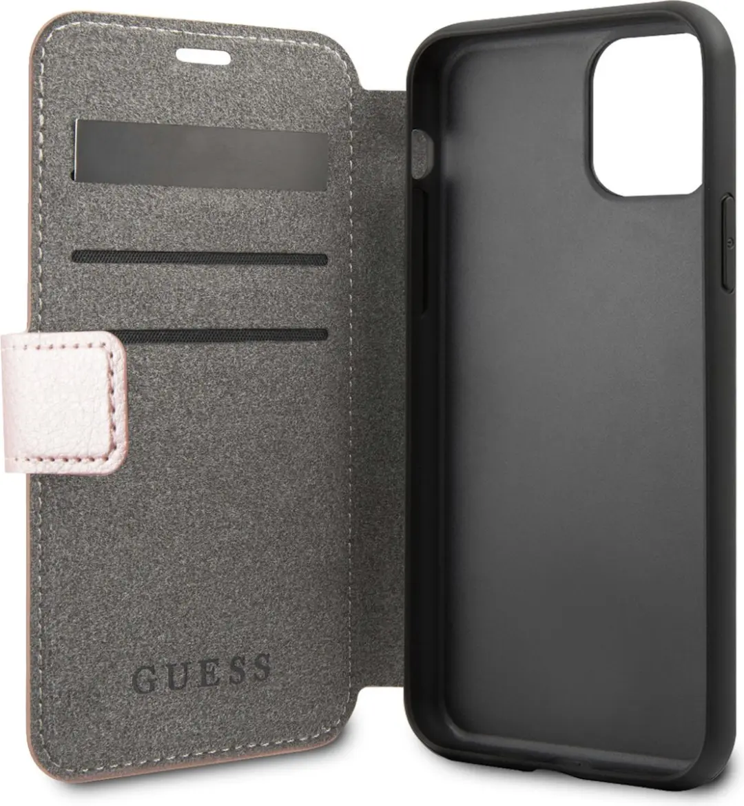 GUESS iPhone 11 Pro Hoesje - Effen Rose Goud - 3 Pasjes