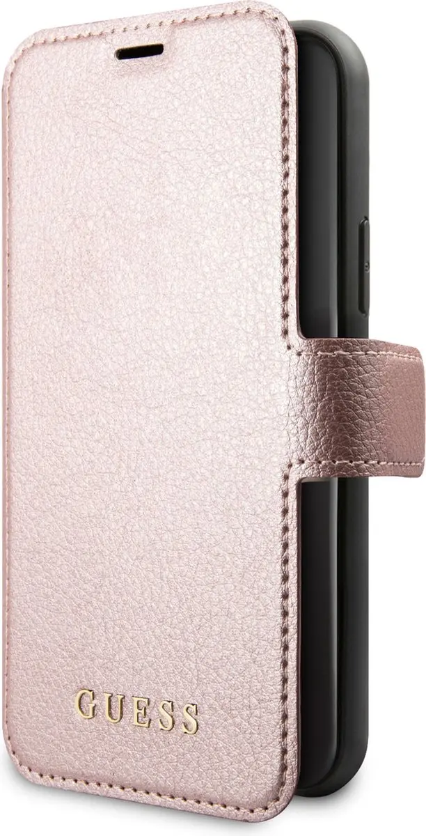 GUESS iPhone 11 Pro Hoesje - Effen Rose Goud - 3 Pasjes