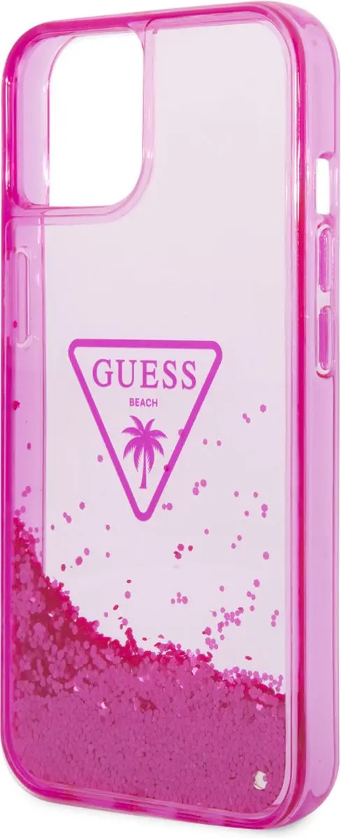 GUESS Transparante TPU Back Cover iPhone 14 - Roze