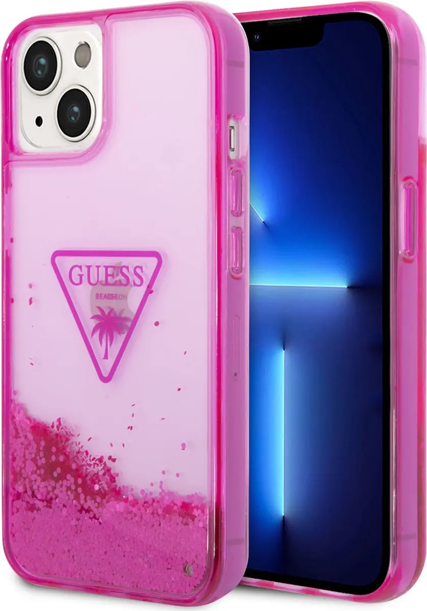 GUESS Transparante TPU Back Cover iPhone 14 - Roze