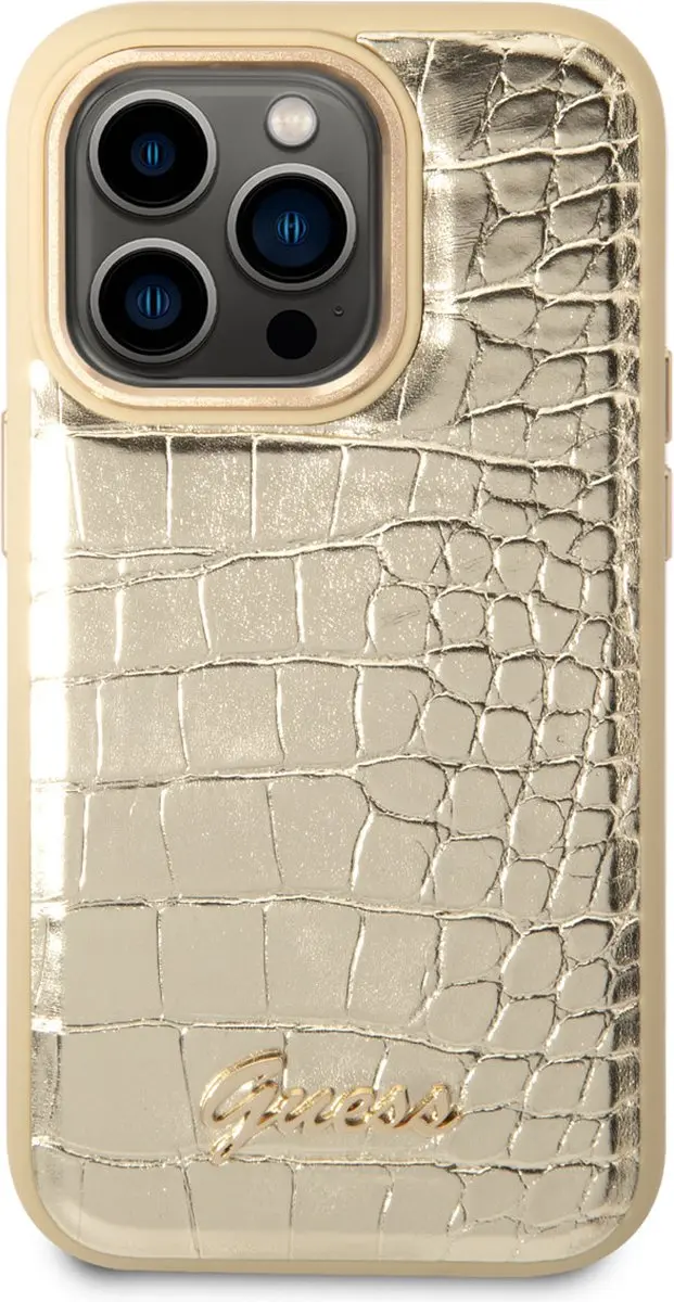 Guess iPhone 14 Pro Telefoonhoesje - Goud - MagSafe