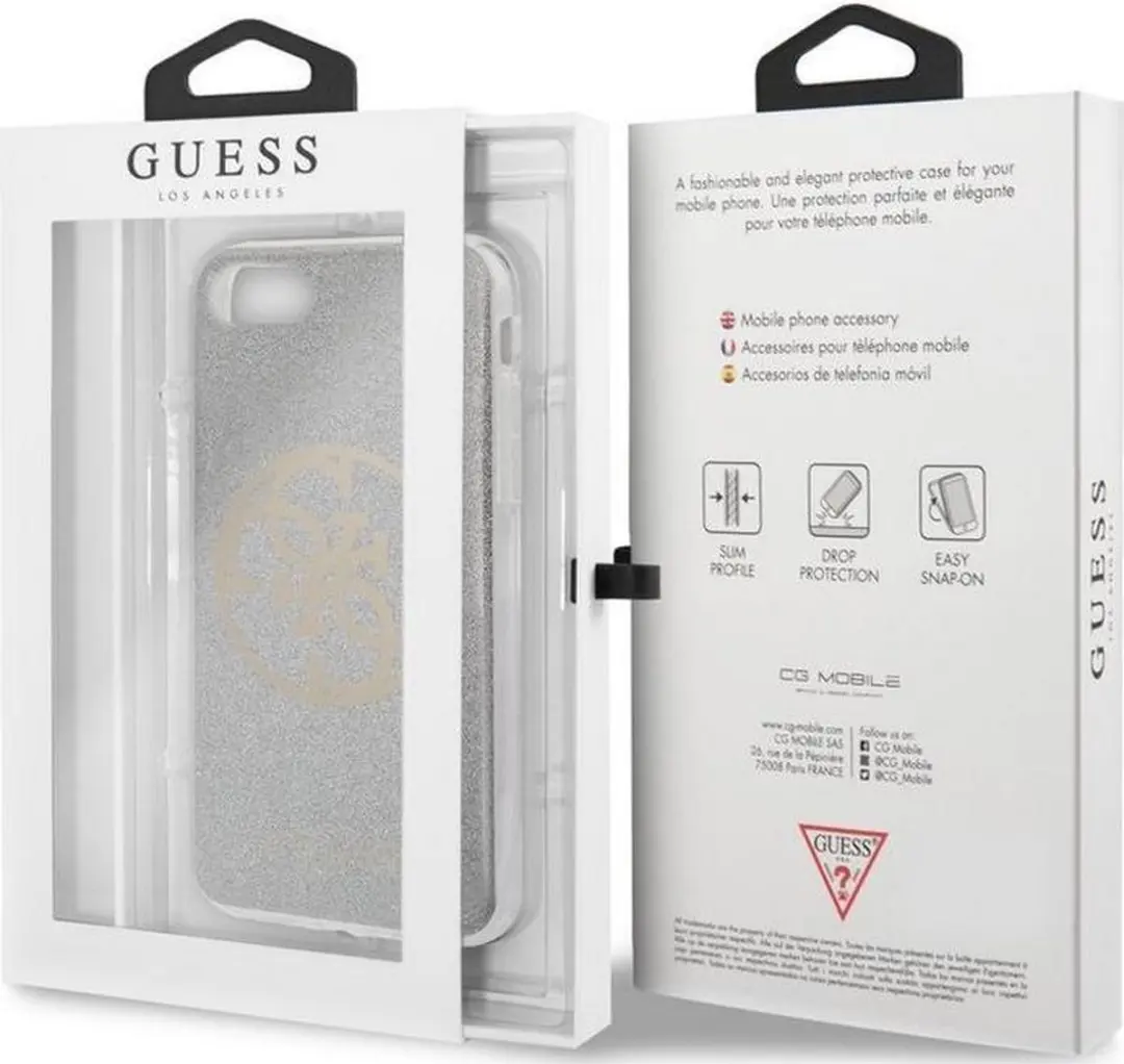 Guess 4G Circle Back Cover S212-4 - iPhone 7/8/SE Grijs