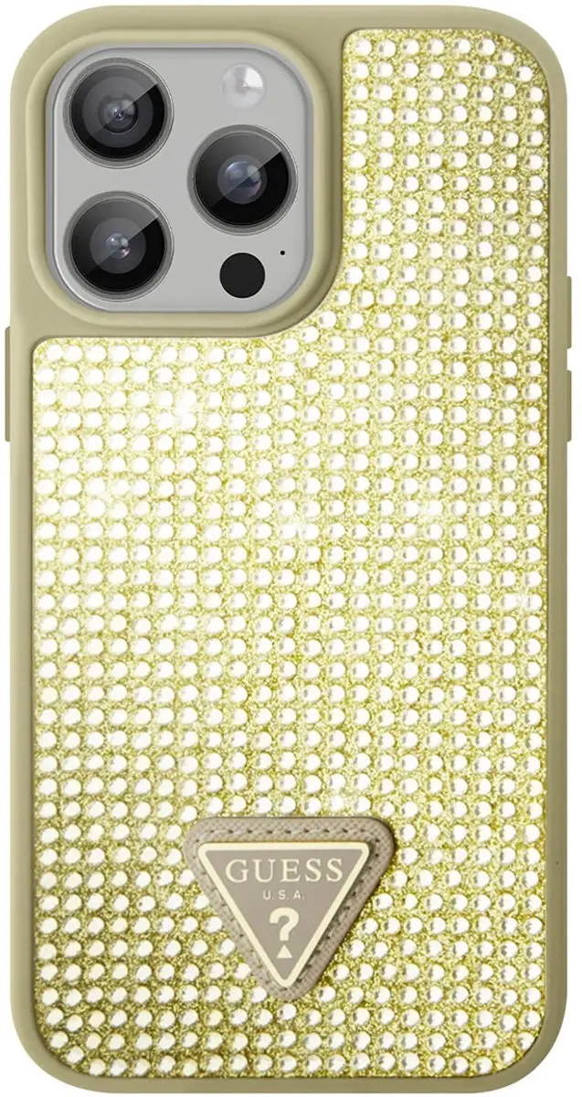 Guess Goud Rhinestones Hoesje - Apple iPhone 15 Pro