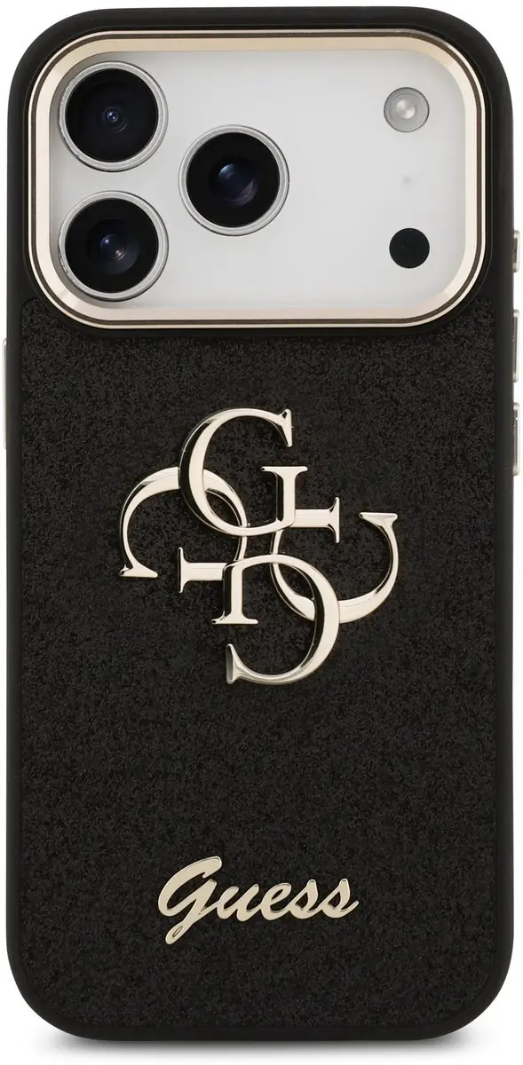 GUESS PU Fixed Glitter 4G Backcover 14701 - iPhone 17 Pro - Zwart - afbeelding 6 van 6