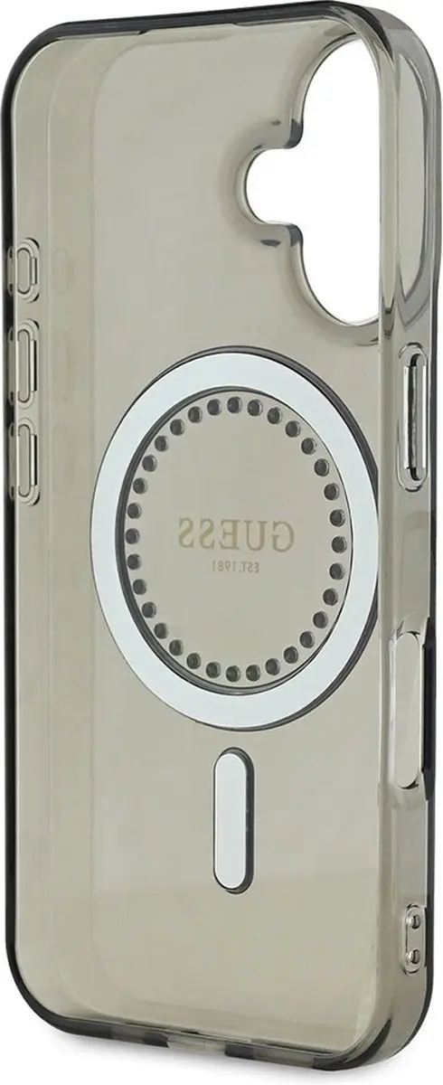 GUESS IML Rhinestones Hoesje iPhone 16 Plus - Zwart