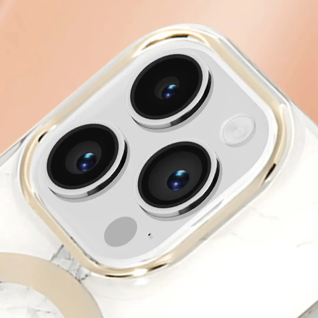 GUESS Hoes iPhone 14 Pro Max Marmer Wit - Qi Magsafe
