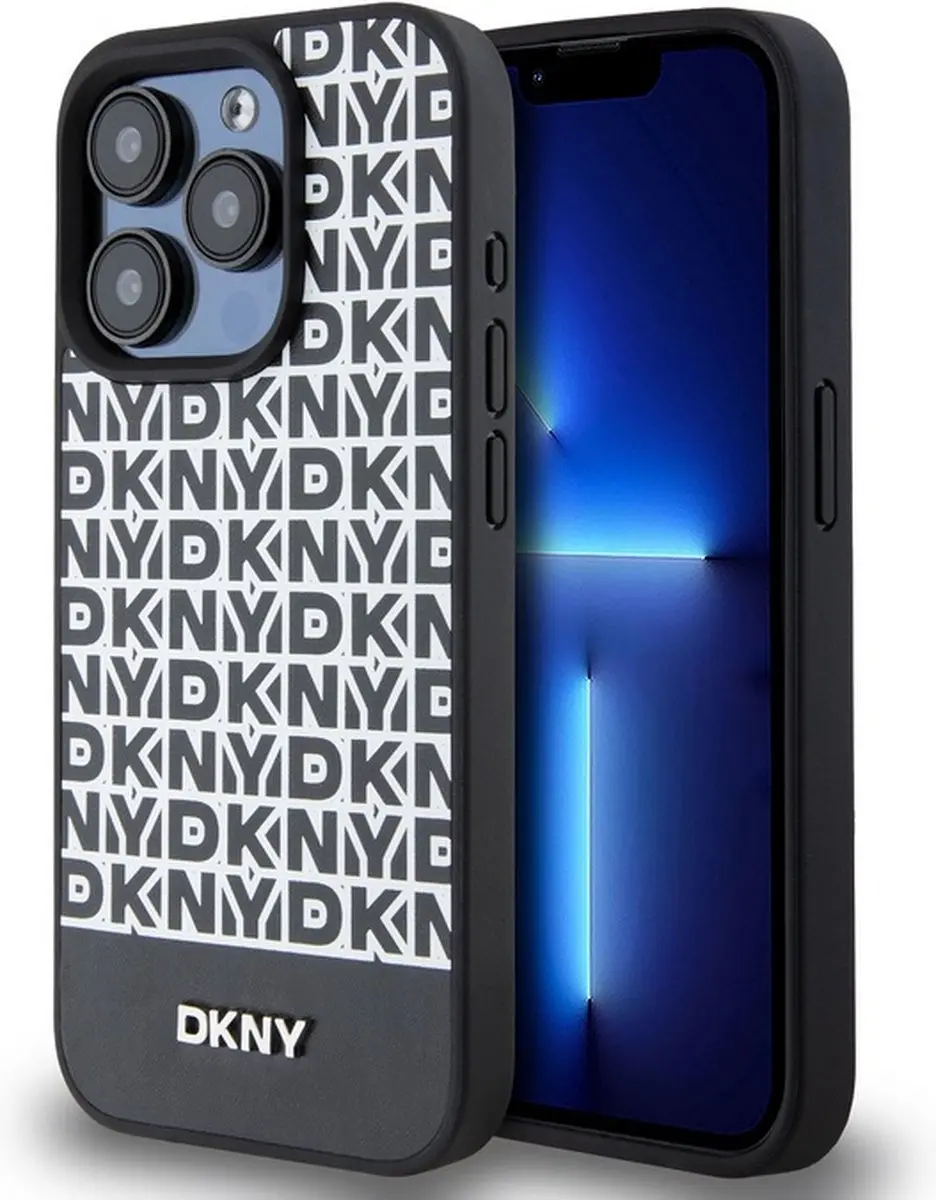 DKNY Repeat Bottom Stripe Hoesje - iPhone 12/12 Pro - Zwart