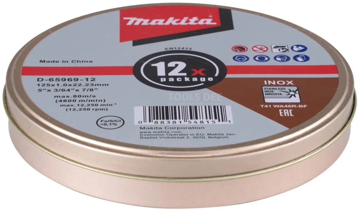 Makita D-65969-12 Doorslijpschijf 125mm RVS - Metaal/Aluminium