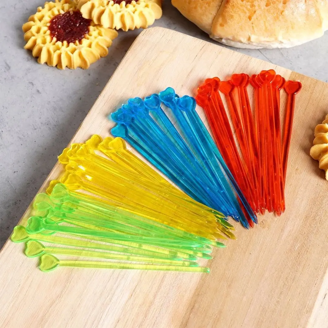 Orion Snackprikkers 8cm - 50 Stuks - Kleurrijk
