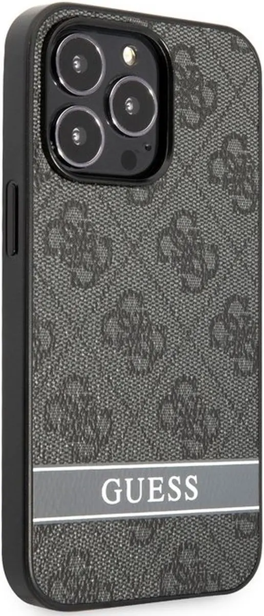 GUESS 4G Printed Stripe Hoes iPhone 13 Pro - Grijs