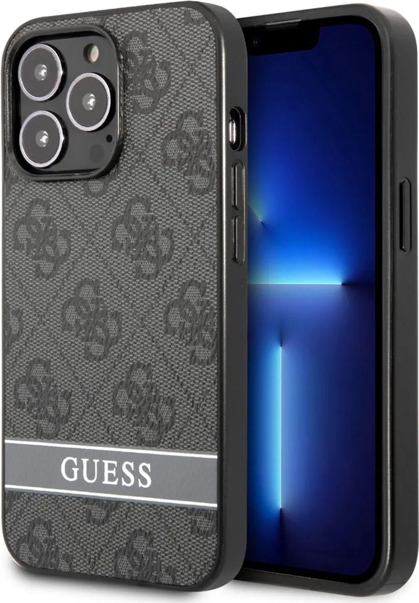 GUESS 4G Printed Stripe Hoes iPhone 13 Pro - Grijs