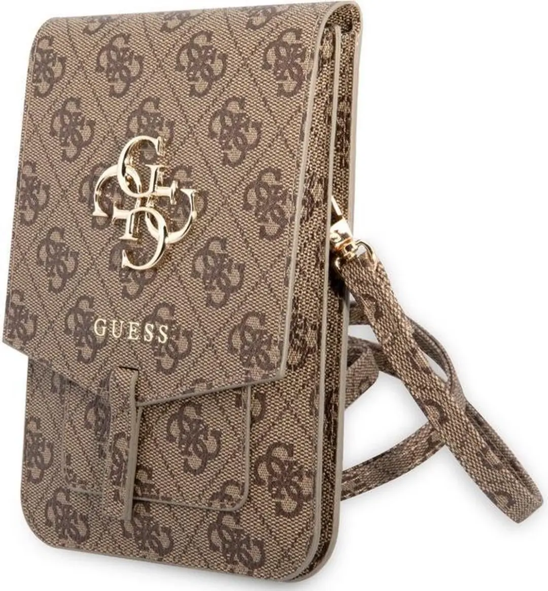 Guess 4G Metal Logo Heuptas GUWBG4GFBR - 4G Smartphone - 4 Pasjes - Bruin