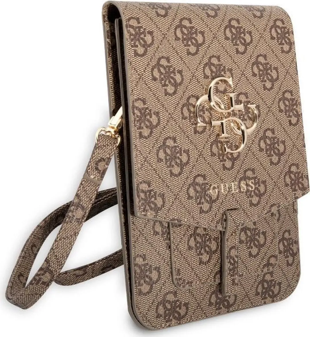 Guess 4G Metal Logo Heuptas GUWBG4GFBR - 4G Smartphone - 4 Pasjes - Bruin