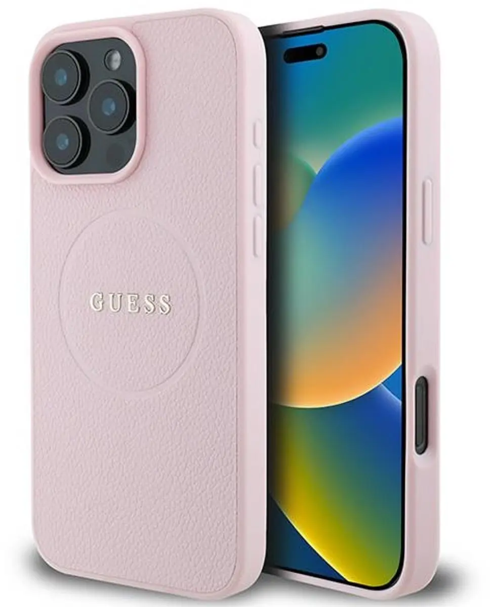 GUESS Backcover iPhone 16 Pro MagSafe - Roze