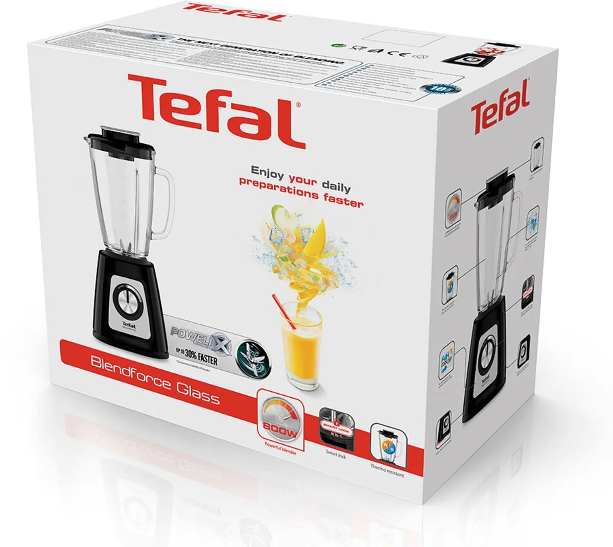 Tefal BlendForce II BL4358 Blender 800W - 1,25L Zwart