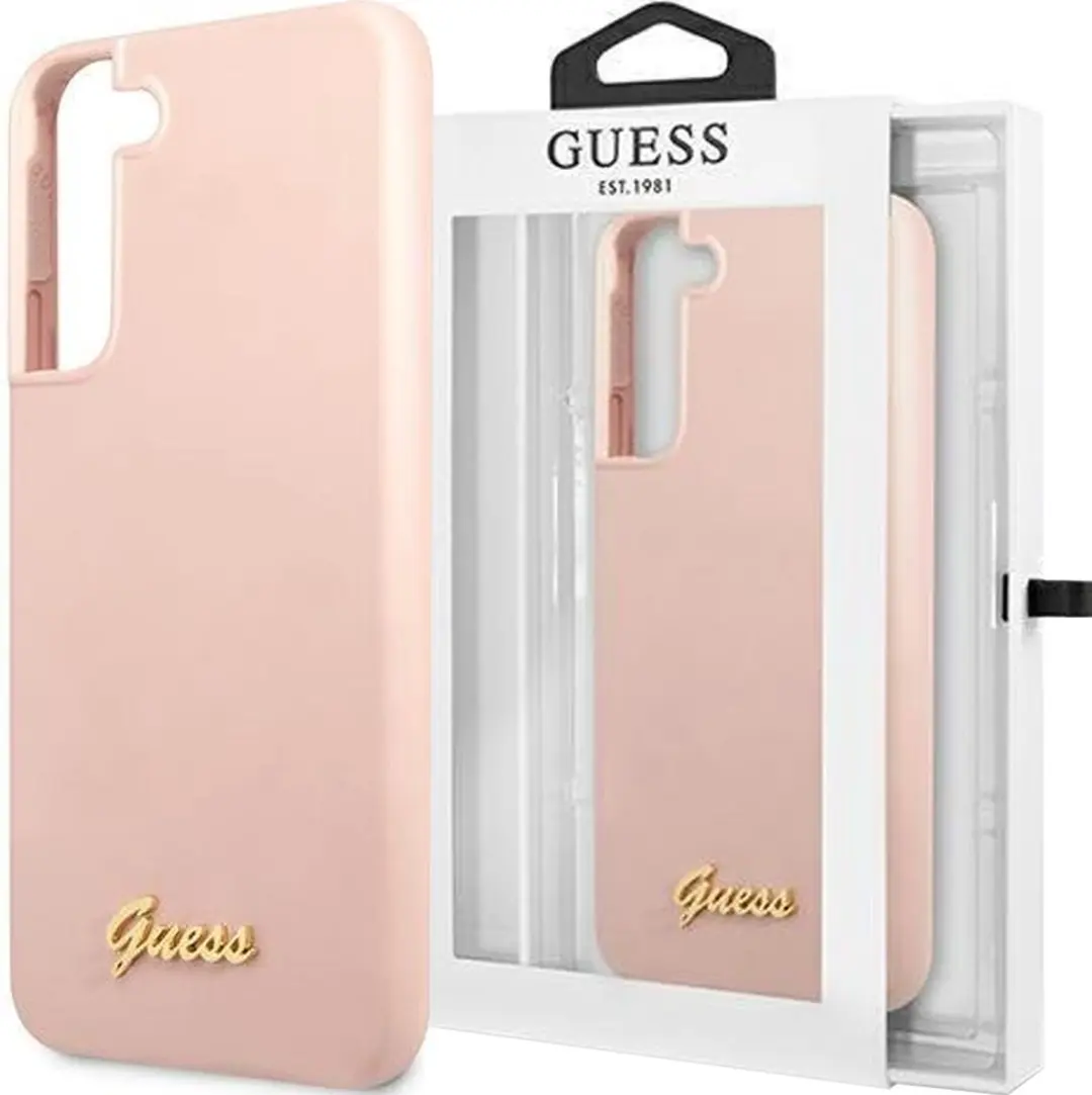 GUESS Siliconen Hoesje Samsung Galaxy S22 Plus - Roze - 3666339042455