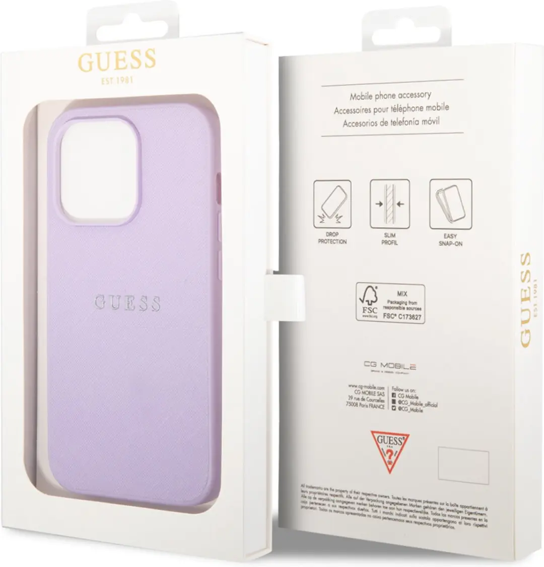 GUESS iPhone 14 Pro Max Hoesje - Paars - MagSafe