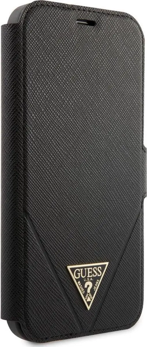 GUESS iPhone 12 Pro Max Hoesje - Effen Zwart - Kunstleer