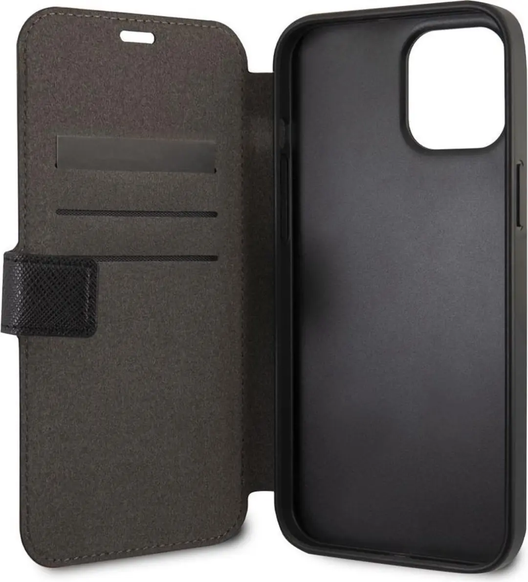 GUESS iPhone 12 Pro Max Hoesje - Effen Zwart - Kunstleer