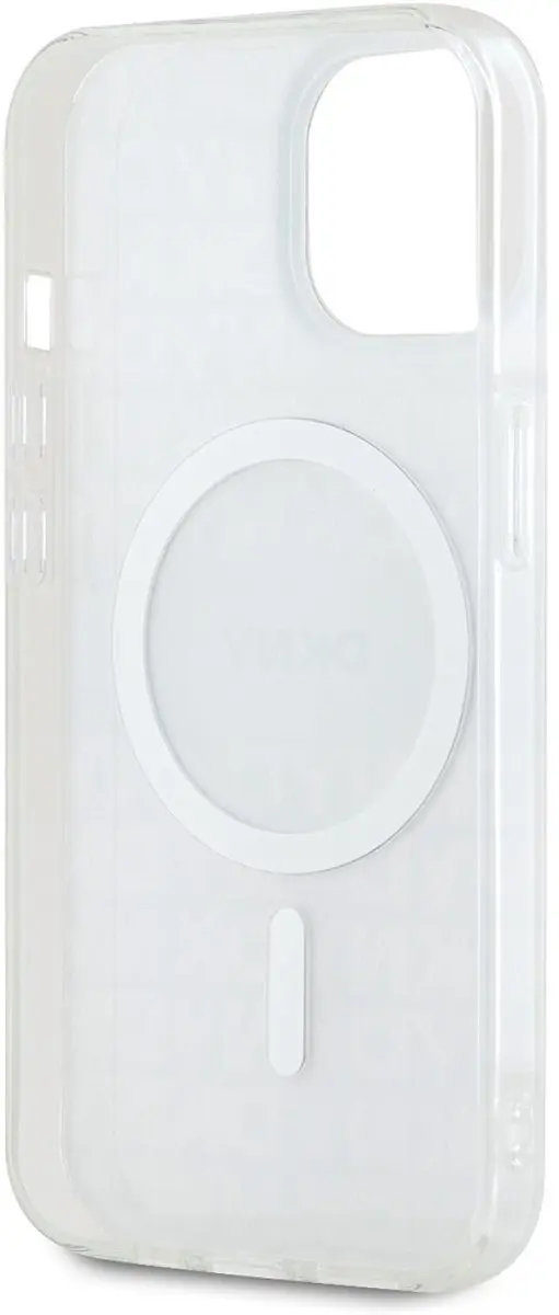 DKNY iPhone 14 Hoesje Flexibel TPU MagSafe Beige DKHMP14SHRHSEE