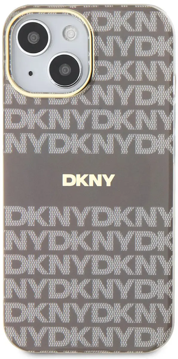 DKNY iPhone 14 Hoesje Flexibel TPU MagSafe Beige DKHMP14SHRHSEE