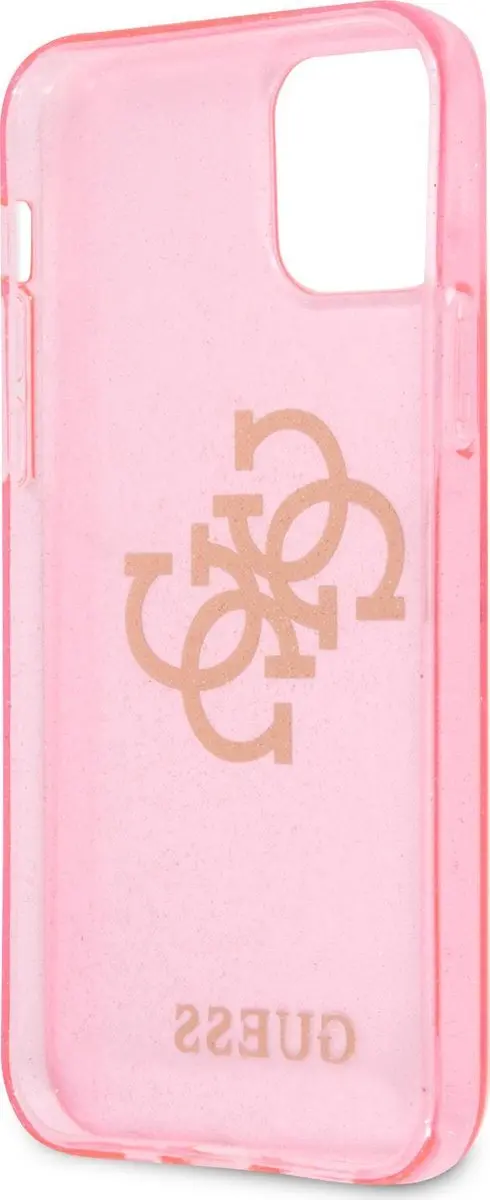 Guess TPU Glitter Hoesje Roze - iPhone 12/12 Pro