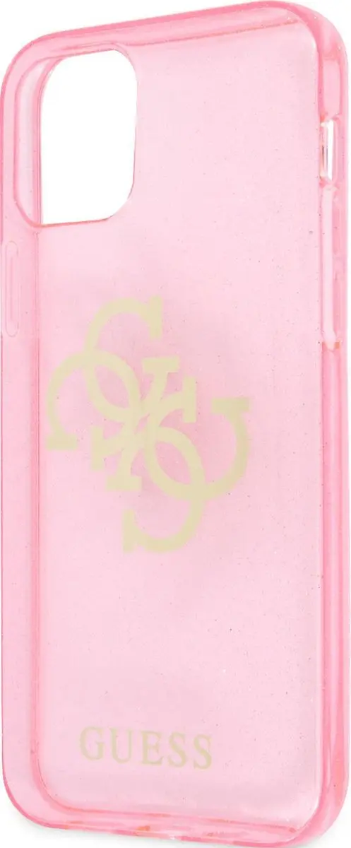 Guess TPU Glitter Hoesje Roze - iPhone 12/12 Pro