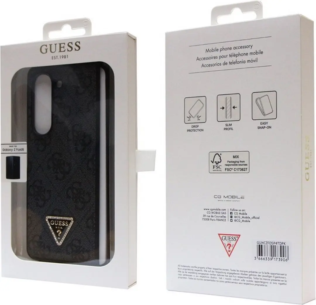 GUESS 4G Triangle Back Case Samsung Galaxy Z Fold 5 - Grijs