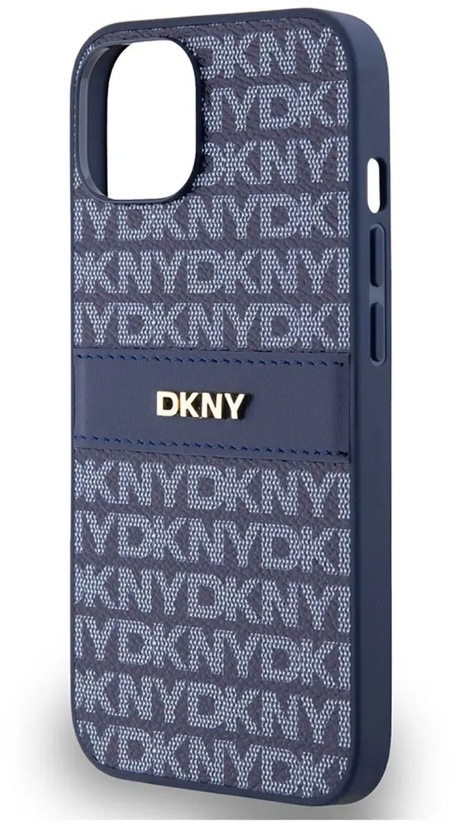 DKNY Textured Tonal Stripe Back Case - iPhone 14 - Blauw