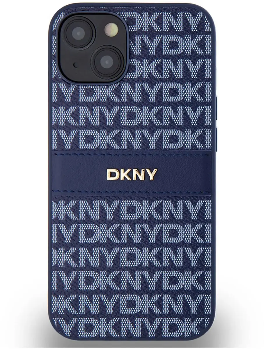 DKNY Textured Tonal Stripe Back Case - iPhone 14 - Blauw