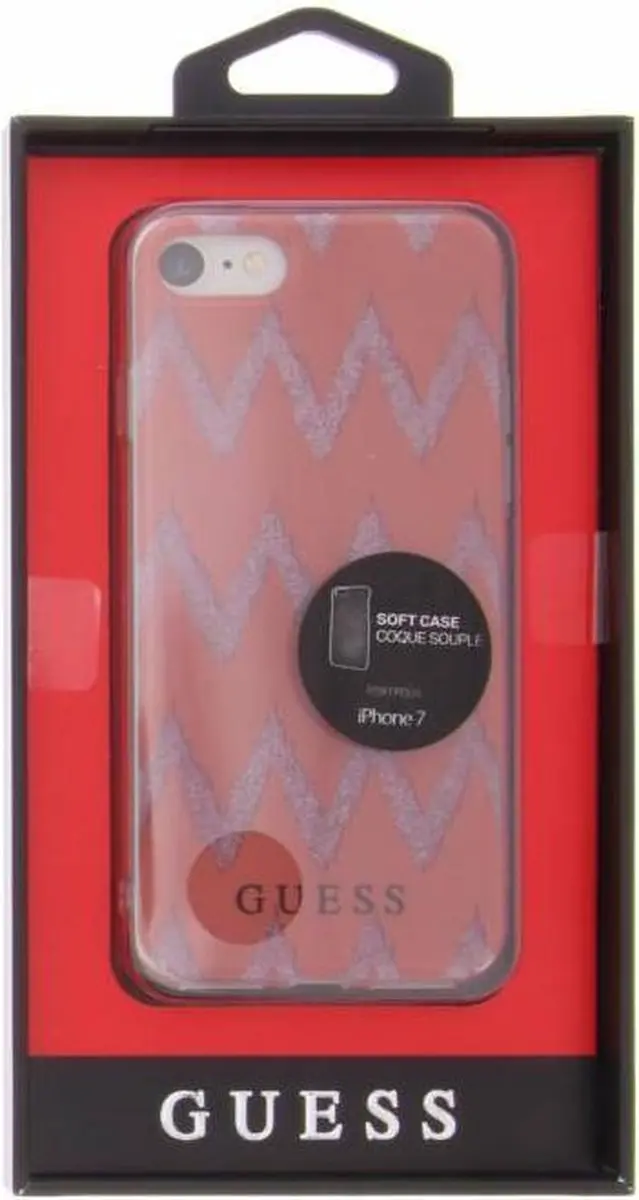 GUESS Chevron Gel Case iPhone 8/7/SE 2020 - Rood