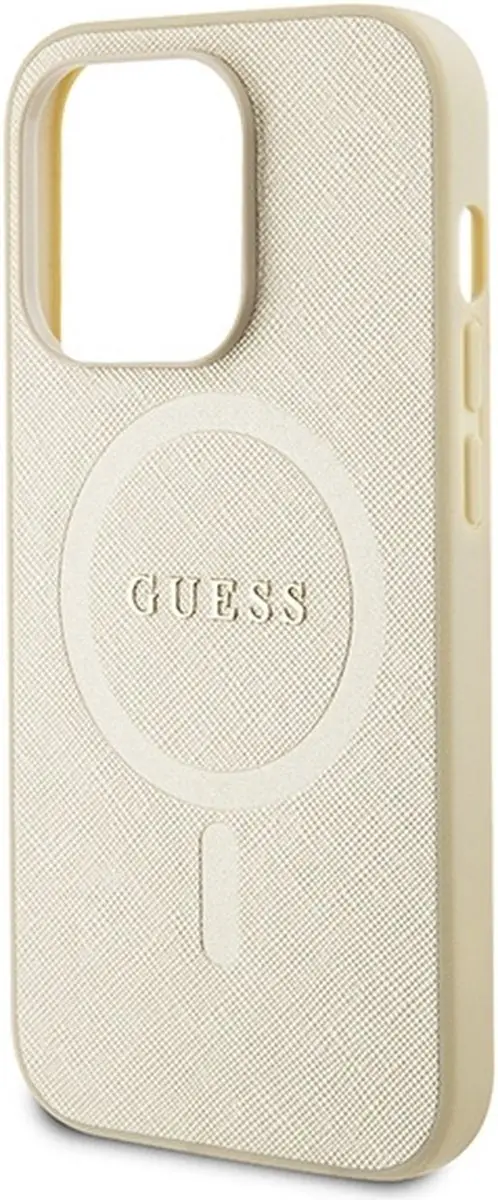 GUESS Saffiano Hoes MagSafe iPhone 15 Pro Max - Goud - afbeelding 6 van 6