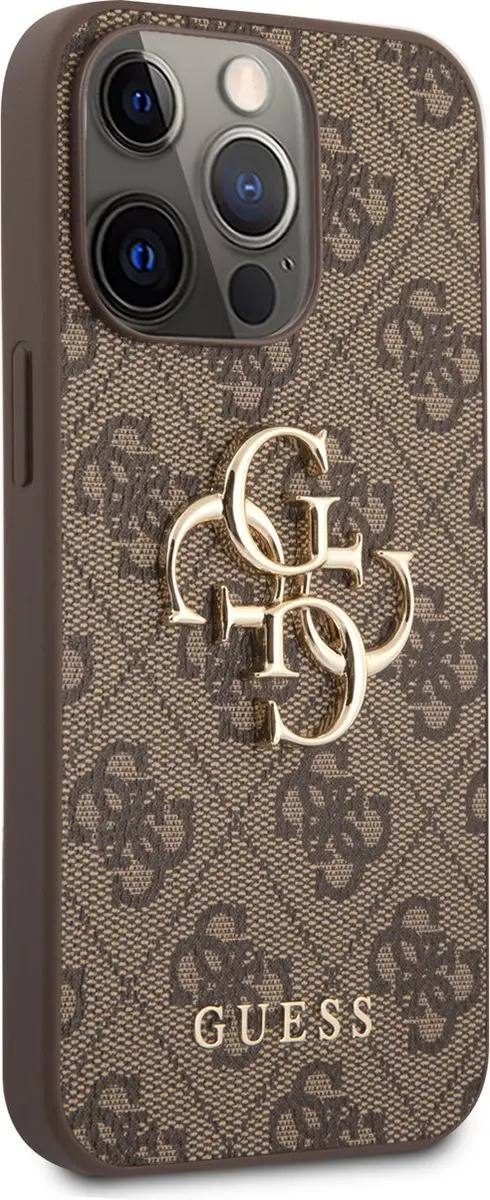 GUESS iPhone 13 Pro Backcase - Effen Bruin - Kunstleer - 7645 - afbeelding 6 van 6