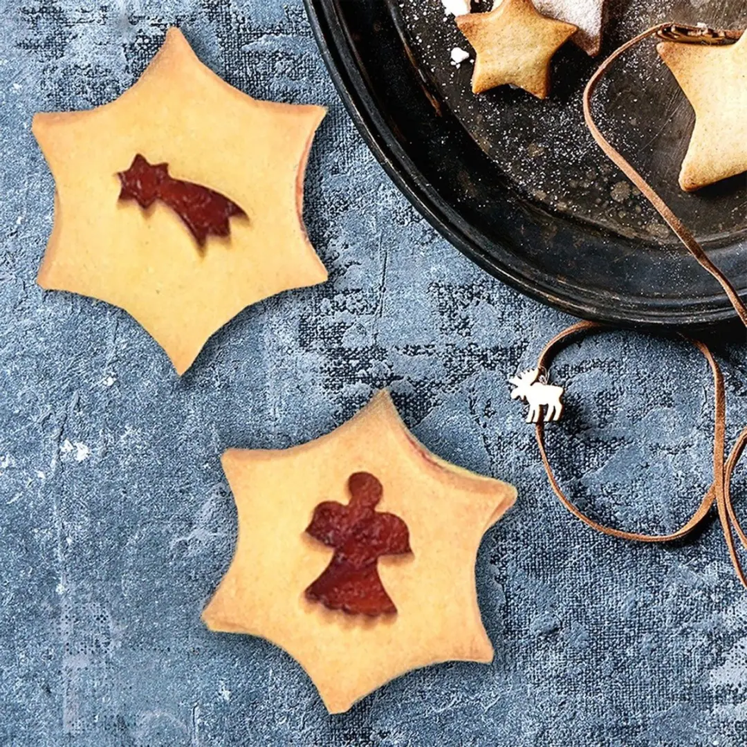 Orion Stalen Koekjesuitsteker Ster met Engeltje 5,5cm - Zilver