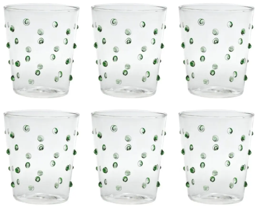 Zafferano Party Waterglazen Groen - 6 Stuks PY00113
