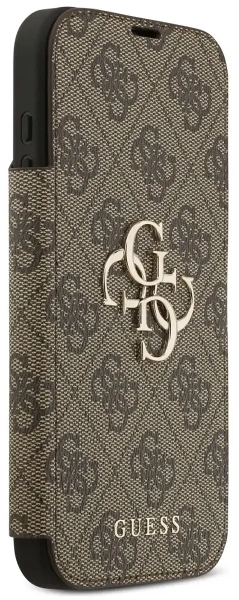 GUESS 4G Big Metal Logo Book Wallet Case iPhone 17 Pro Max - Bruin - afbeelding 6 van 6