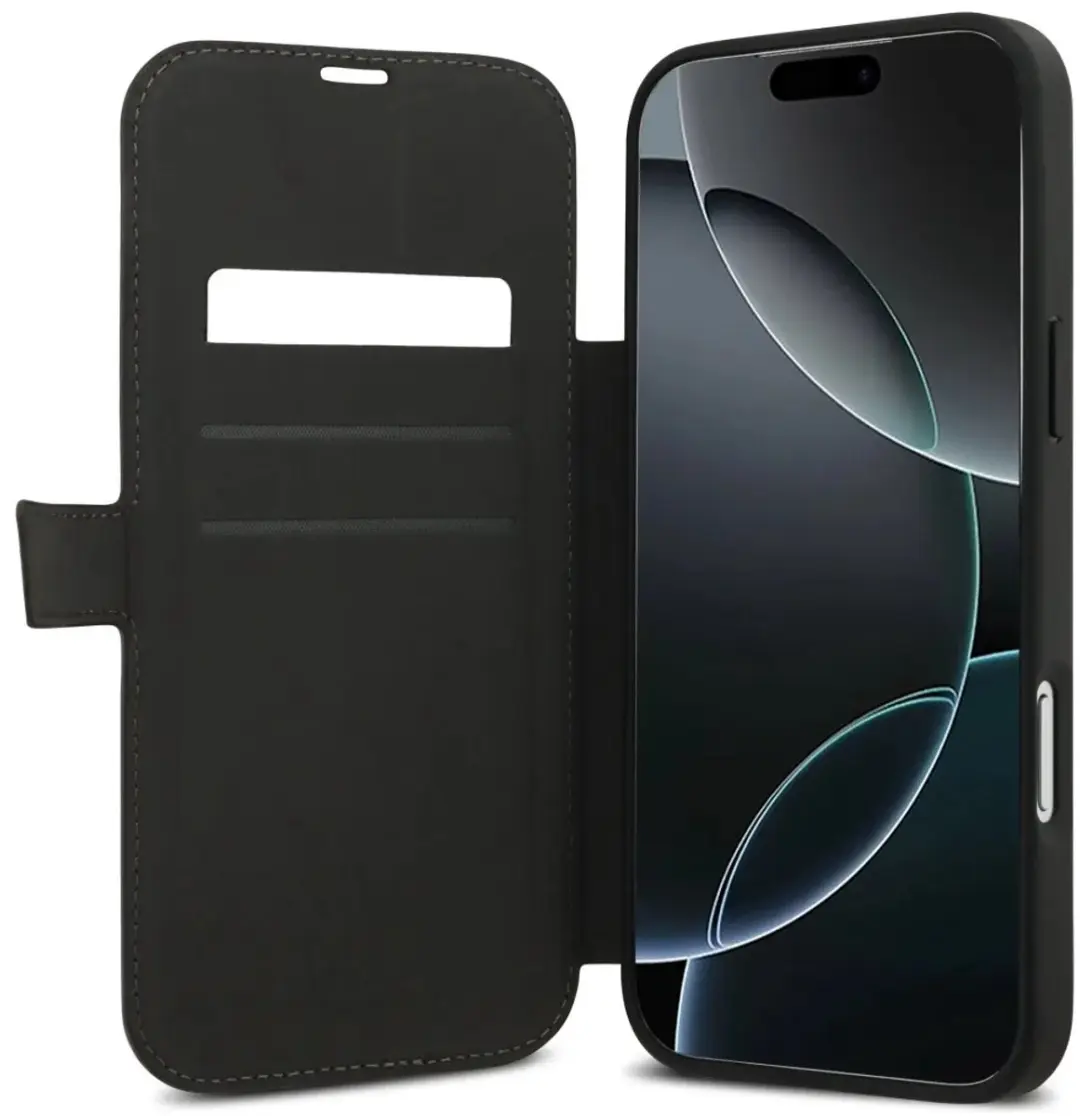 GUESS 4G Big Metal Logo Book Wallet Case iPhone 17 Pro Max - Bruin