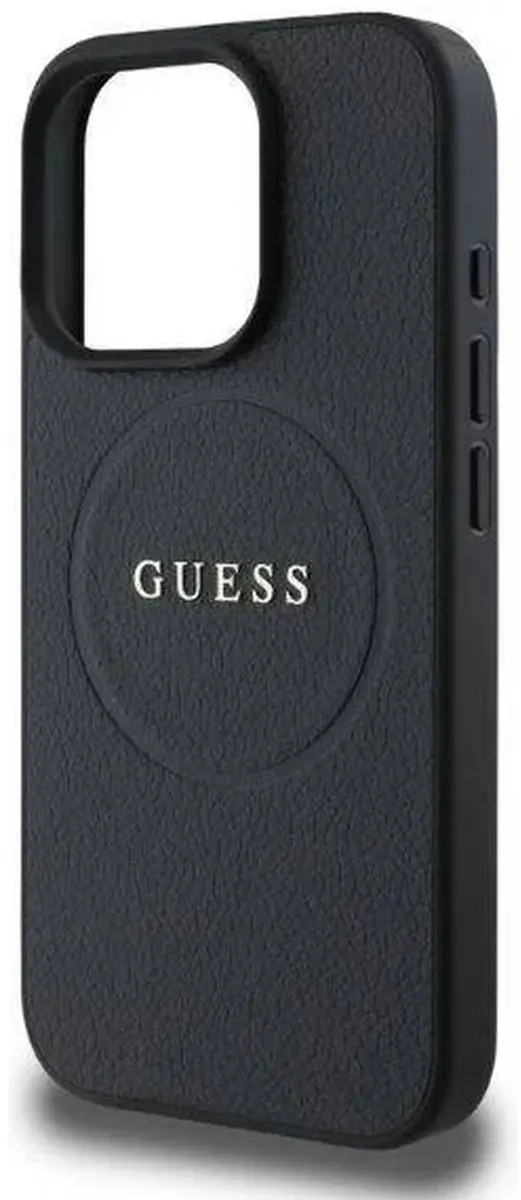GUESS Grained Gold Ring Hoesje iPhone 16 Pro - Zwart - afbeelding 6 van 6