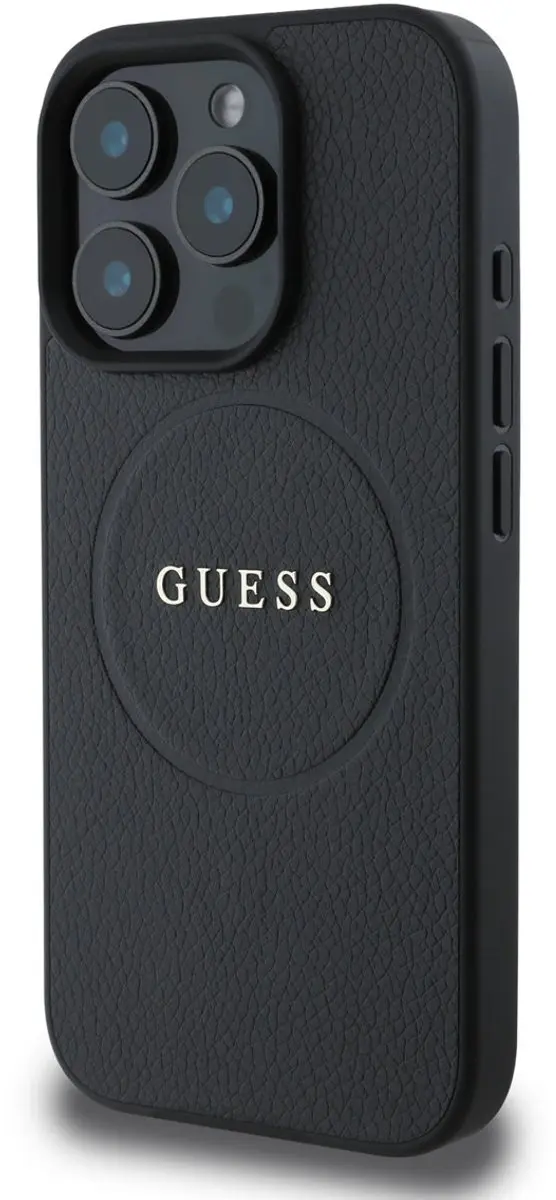 GUESS Grained Gold Ring Hoesje iPhone 16 Pro