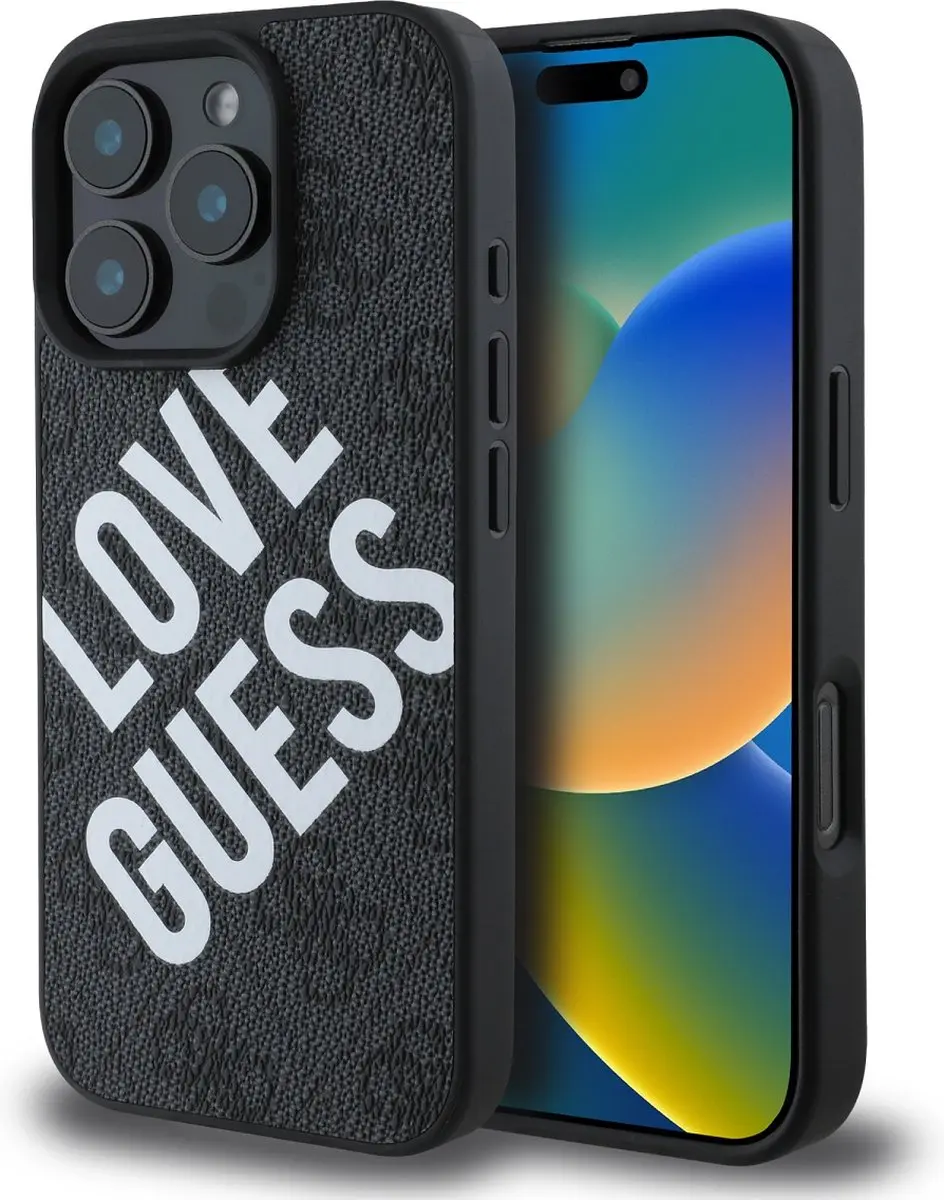 GUESS Hoesje iPhone 16 Pro MagSafe - Zwart GUHMP16LP4PLGWK