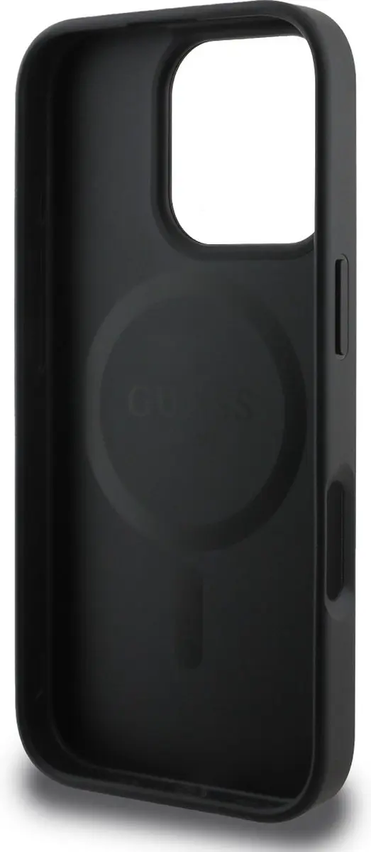 GUESS Hoesje iPhone 16 Pro MagSafe - Zwart GUHMP16LP4PLGWK