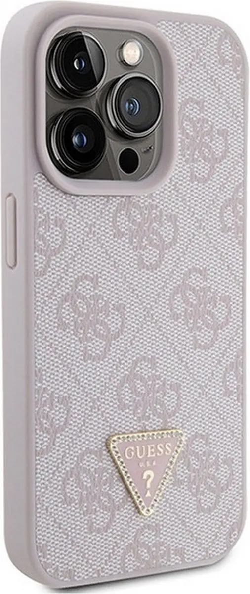 GUESS 4G Triangle Logo Hoesje iPhone 15 Pro Max - Roze