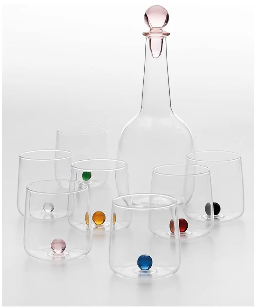 Zafferano Bilia Waterglazen - Zwart - 6 Stuks