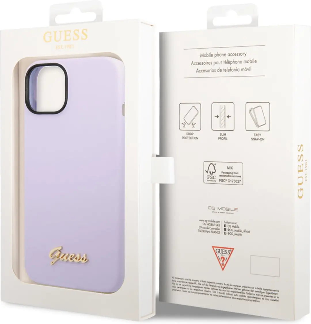 Guess Silicone Back Case - Paars - Apple iPhone 14