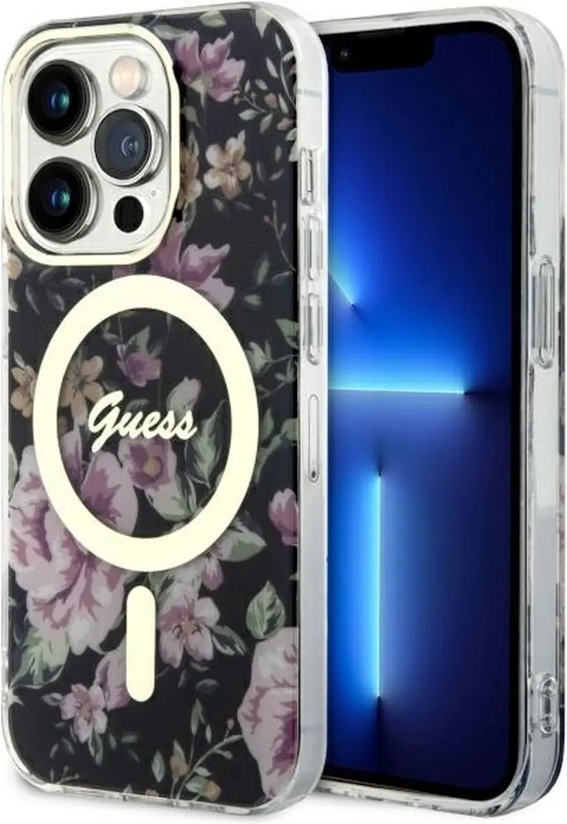 GUESS Flower Back Case MagSafe iPhone 14 Pro