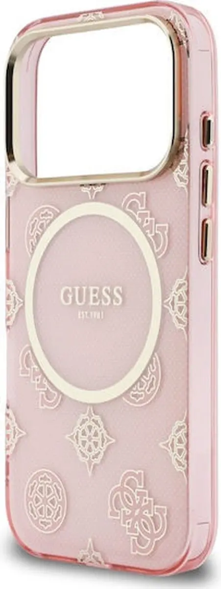 GUESS Hoesje iPhone 17 Pro Peony Hot Stamp - MagSafe - Goudroze - afbeelding 6 van 6