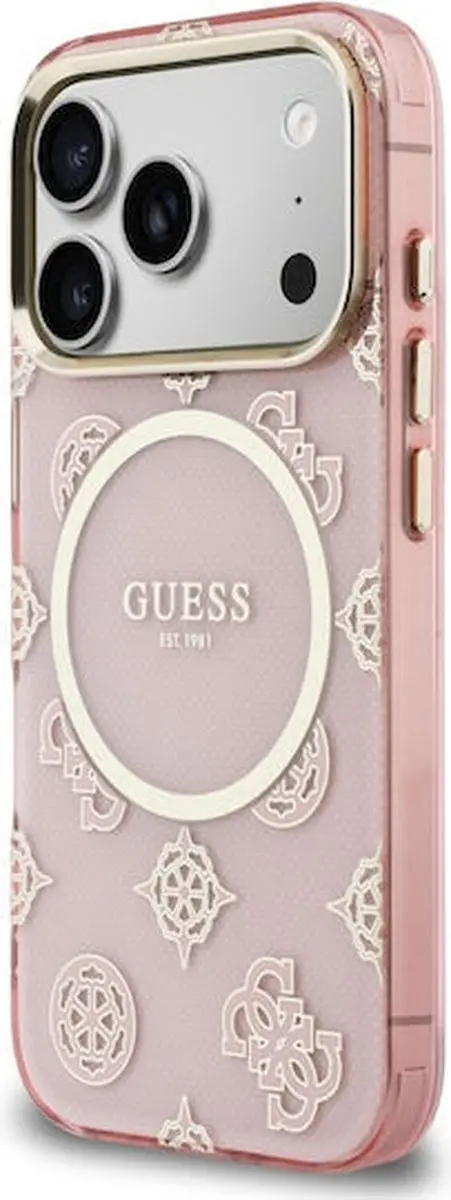 GUESS Hoesje iPhone 17 Pro Peony Hot Stamp - MagSafe - Goudroze