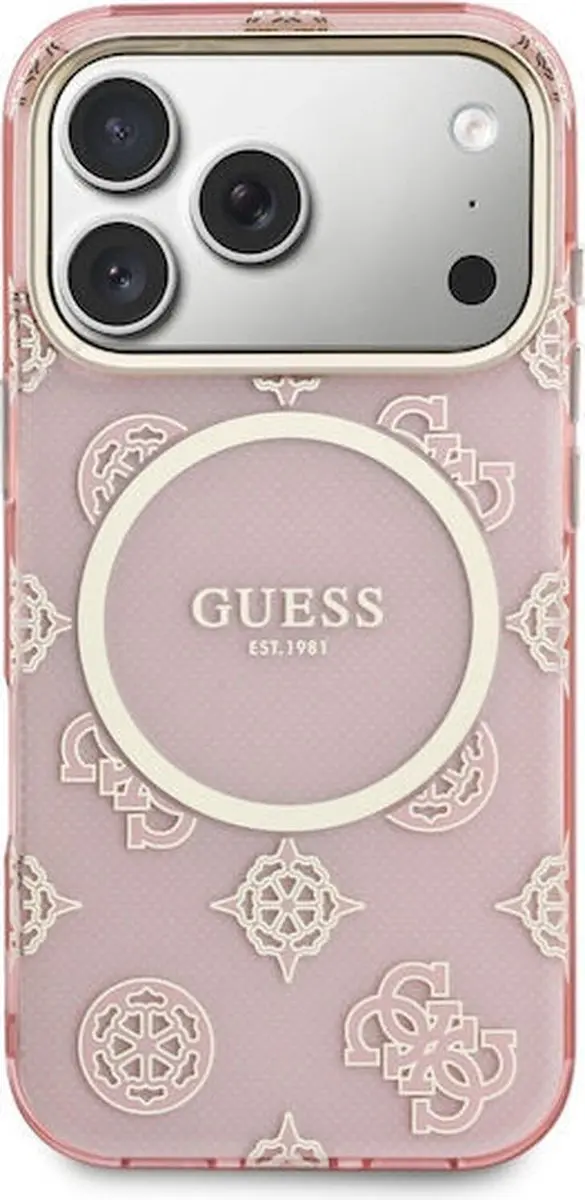 GUESS Hoesje iPhone 17 Pro Peony Hot Stamp - MagSafe - Goudroze