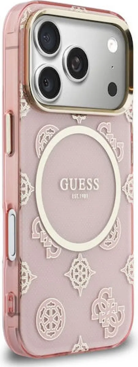 GUESS Hoesje iPhone 17 Pro Peony Hot Stamp - MagSafe - Goudroze