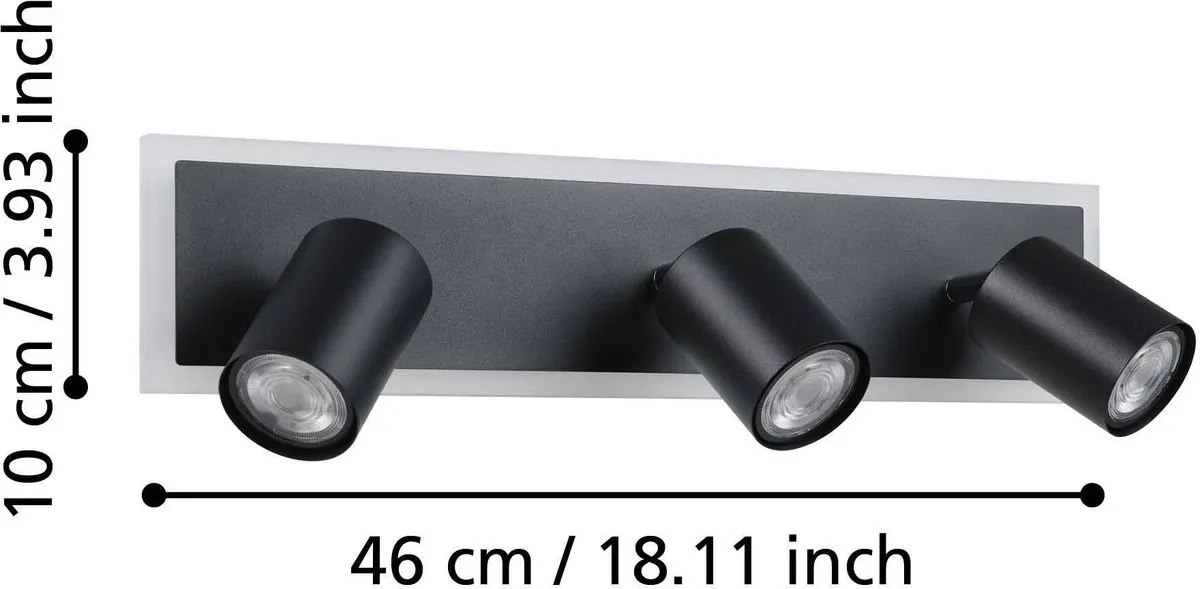 Eglo Rimbocchi 1 Spot LED 46cm - Zwart/Wit